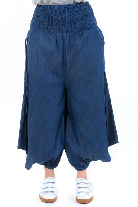 Sarouel jupe culotte blue jean denim zoom
