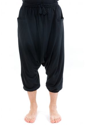 Pantacourt sarouel bermuda noir casual zoom