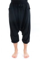 Pantacourt sarouel bermuda noir casual zoom