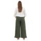 Pantalon large classique femme homme kaki