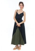 Robe longue army green princess face