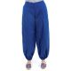 Pantalon large droit bouffant femme bleu zoom