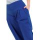 Pantalon large droit bouffant femme bleu