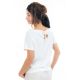 Top tee shirt femme broderie fleur ecru