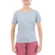 Top tee shirt femme gris broderie fleur zoom
