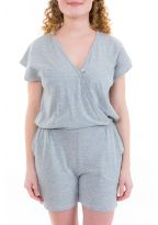 Combishort effet cache coeur jersey gris zoom