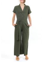 Combinaison pantalon femme saharienne kaki zoom