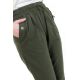 Pantalon carotte femme taille elastique kaki