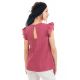 Top femme manches volantees dos original back