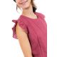 Top femme manches volantees dos original