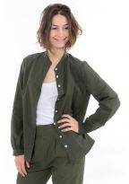 Chemise femme kaki manches longues ouverte