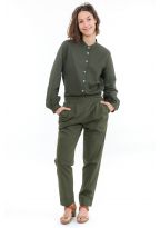 Chemise femme kaki manches longues ensemble