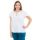 T-shirt femme manches courtes jersey ecru face