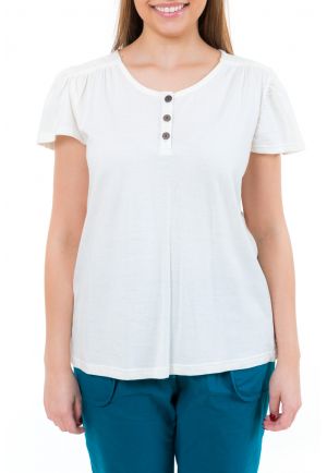 T-shirt femme manches courtes jersey ecru zoom