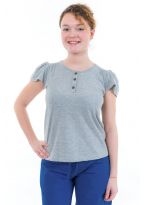 Tee-shirt femme jersey manches courtes gris face