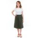 Jupe midi retro kaki Leana face