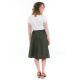 Jupe midi retro kaki Leana