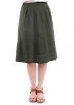 Jupe midi retro kaki Leana zoom
