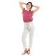 Pantalon carotte casual zen ecru face