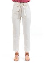 Pantalon carotte casual zen ecru zoom