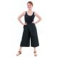 Pantalon raccourci trois quarts large noir face