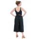 Pantalon raccourci trois quarts large noir