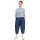 Pantacourt bouffant femme jean denim face