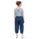 Pantacourt bouffant femme jean denim