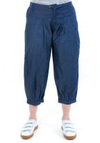 Pantacourt bouffant femme jean denim zoom
