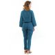 Combinaison pantalon style saharienne bleu