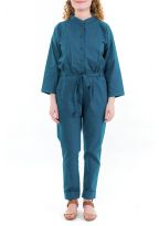 Combinaison pantalon style saharienne bleu zoom