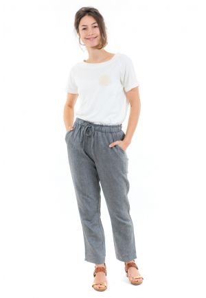 Pantalon casual zen mixte gris face