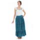 Jupe longue boheme bleu petrole face