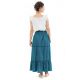 Jupe longue boheme bleu petrole