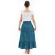 Jupe longue boheme bleu petrole dos