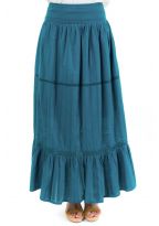 Jupe longue boheme bleu petrole zoom
