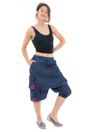 Sarouel bermuda pantacourt cargo jean face