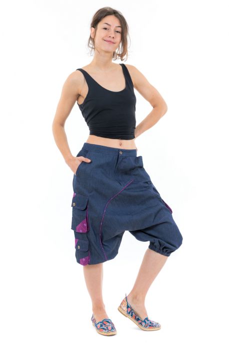 Sarouel bermuda pantacourt cargo jean face