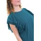Top femme manches papillon dentelle bleu