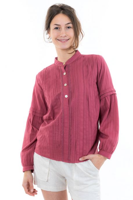 Blouse chemisier dos original dentelle face