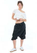 Bermuda sarouel cargo black Milhan face