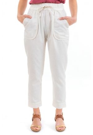 Pantalon carotte casual naturel Bhanilako zoom