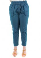 Pantalon carotte bleu petrole Nebalah zoom