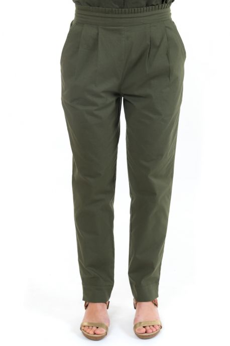 Pantalon carotte femme army chic zoom