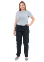 Pantalon coupe carotte basique noir face