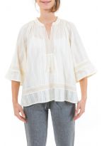 Blouse romantique dentelle et pampilles Ivory zoom