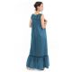 Robe longue romantique dentelle bleue
