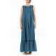 Robe longue romantique dentelle bleue zoom
