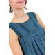 Robe longue romantique dentelle bleue