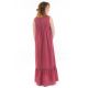 Robe maxi boheme dentelle rose